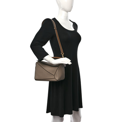 Loewe Grained Calfskin Small Puzzle Bag Sand Mink 2 of 8