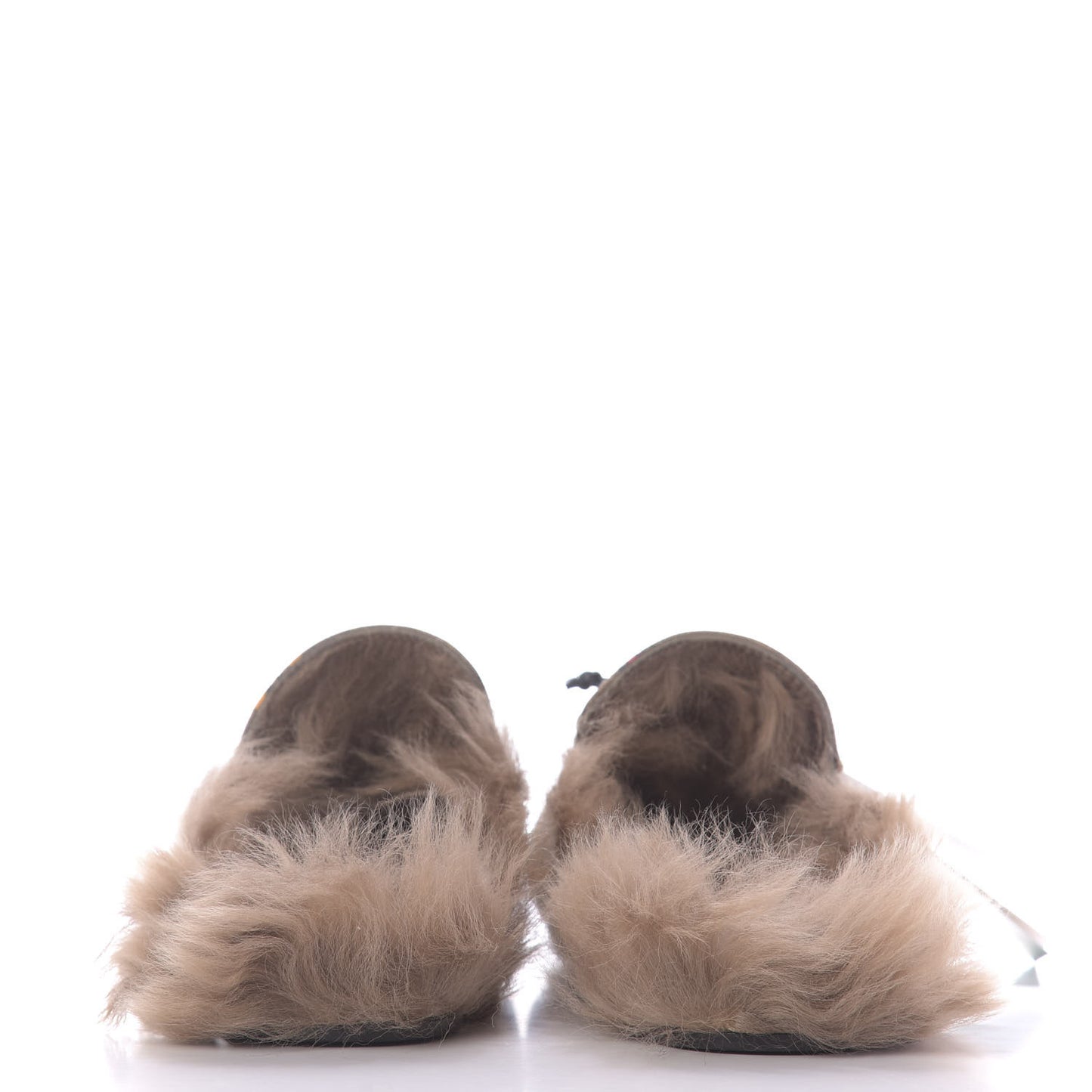 X DISNEY Mini Vintage GG Supreme Monogram Mickey Mouse Fur Womens Princetown Slippers 39 Beige Vintage Sun Oil