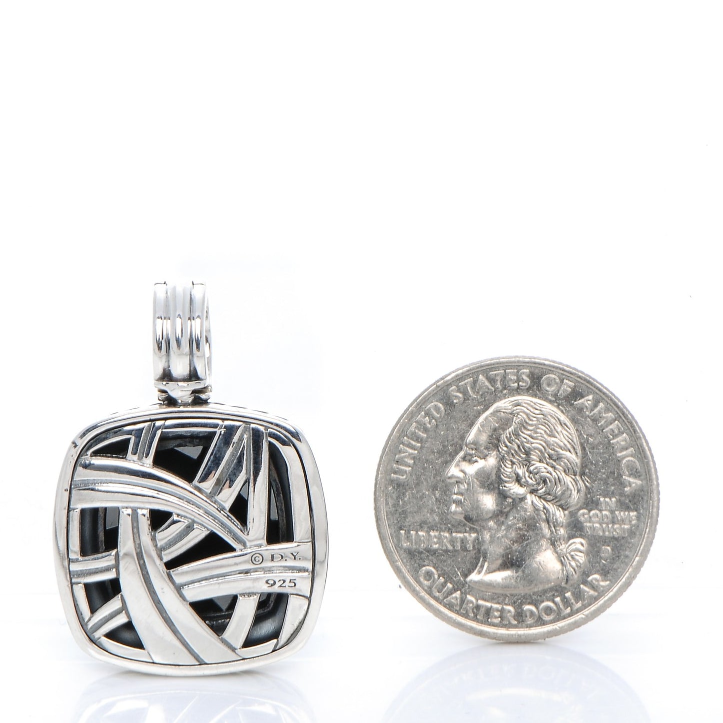 Sterling Silver Hematite 17mm Albion Enhancer Pendant