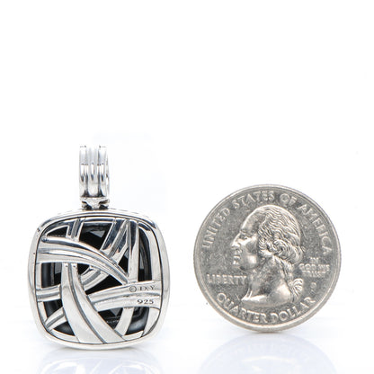 David Yurman Sterling Silver Hematite 17mm Albion Enhancer Pendant 2 of 2