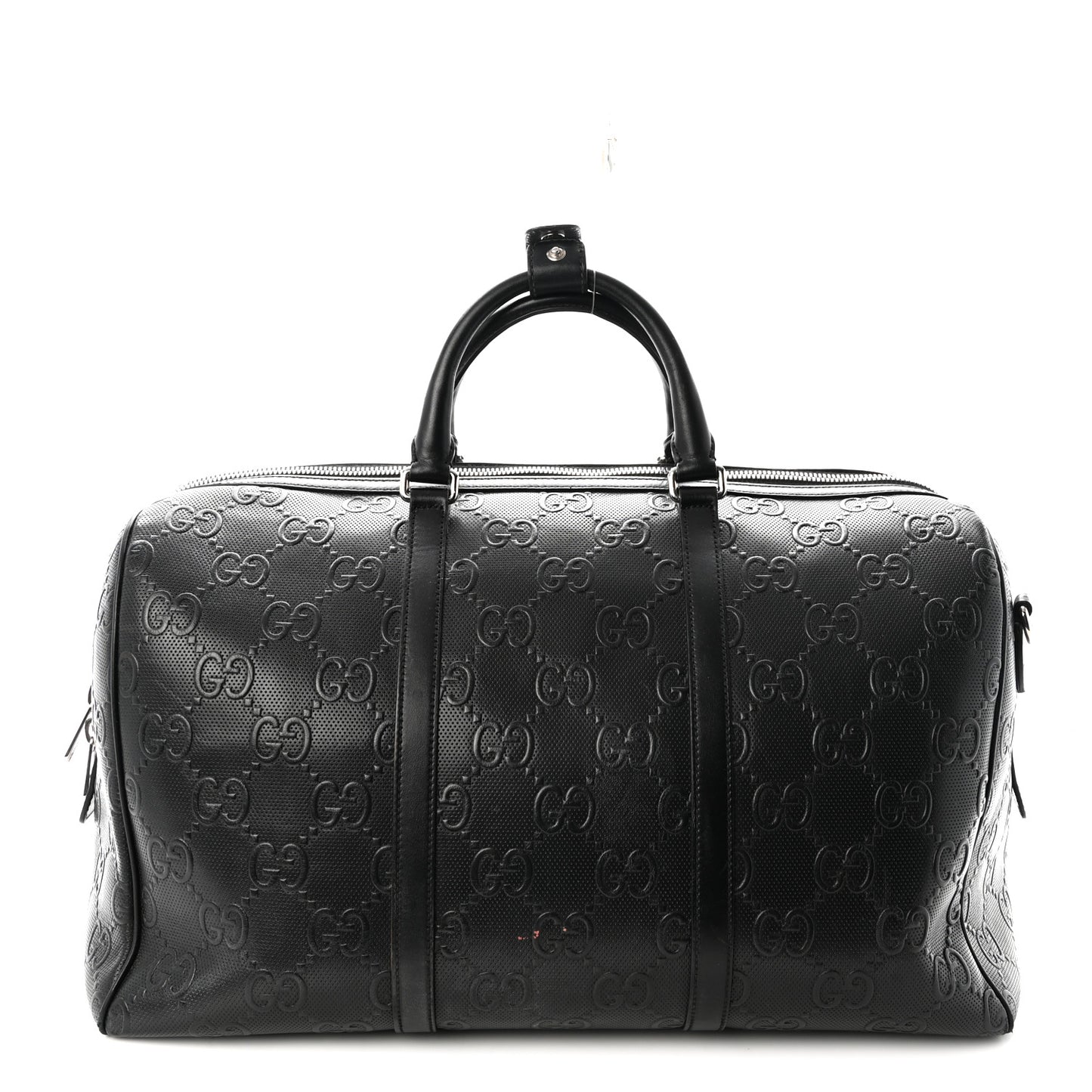 Calfskin GG Tennis Embossed Duffle Bag Black