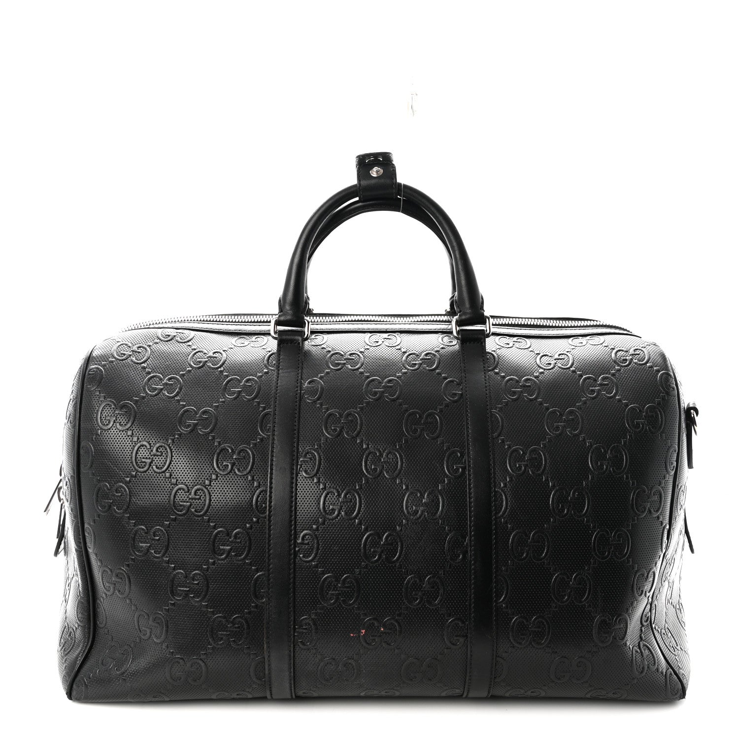 Gucci Calfskin GG Tennis Embossed Duffle Bag Black 1 of 9