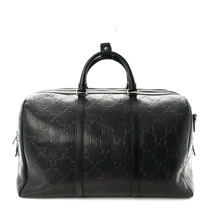 Gucci Calfskin GG Tennis Embossed Duffle Bag Black 1 of 9