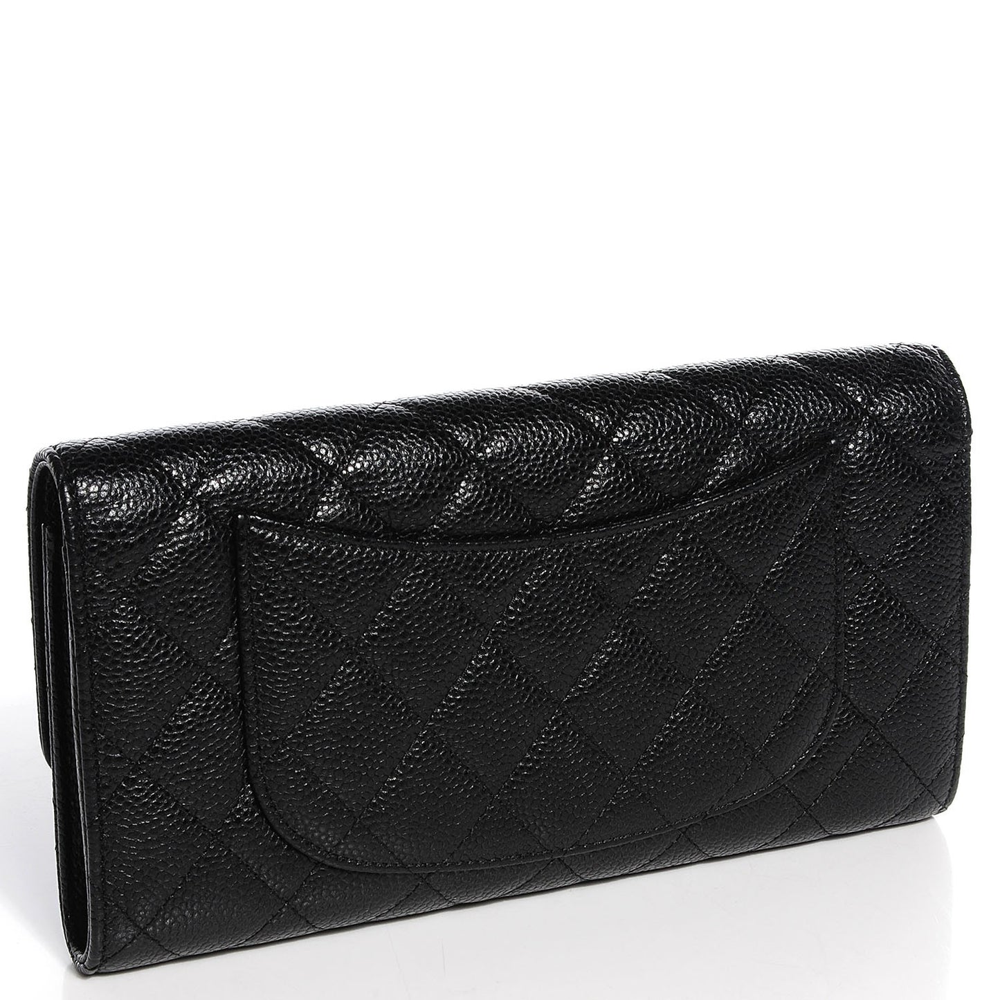 Caviar Quilted Travel Wallet Black