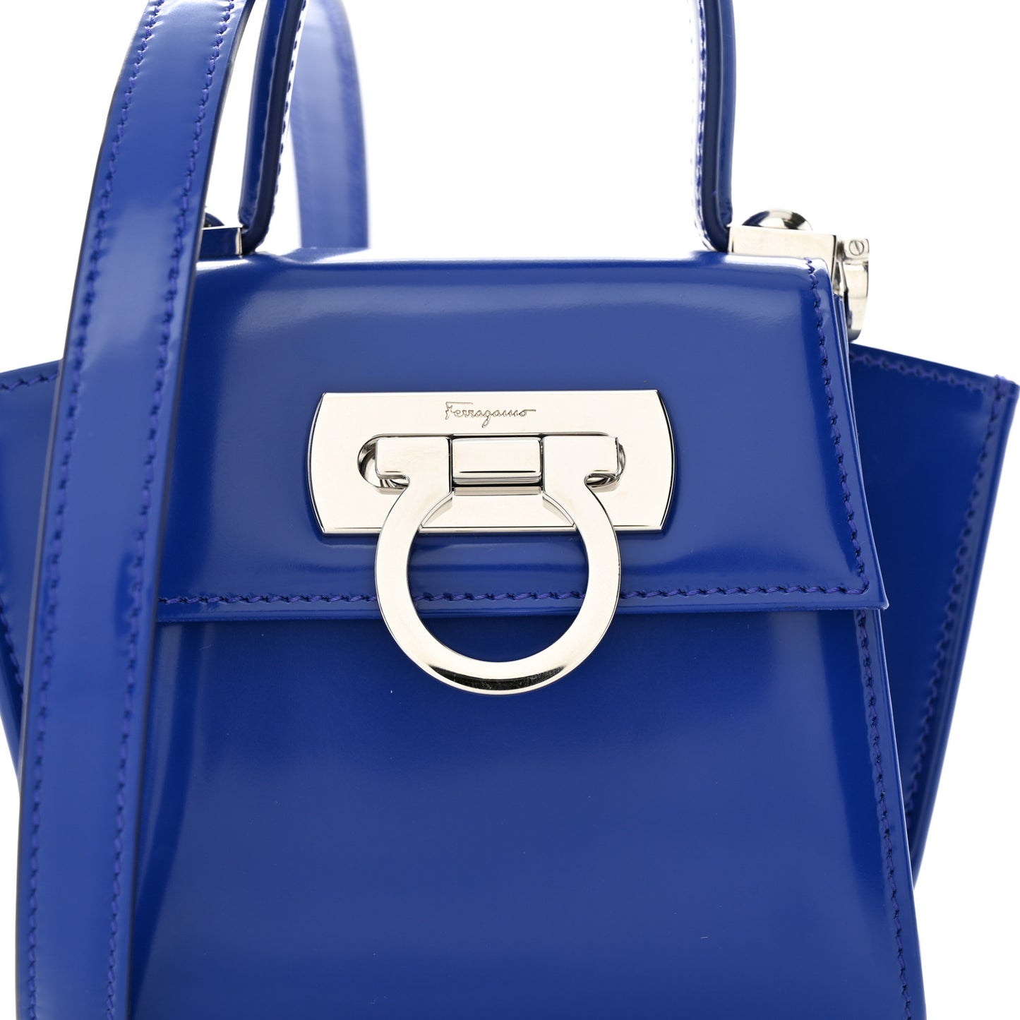 Brushed Calfskin Micro Iconic Top Handle Bag Lapis Lazuli