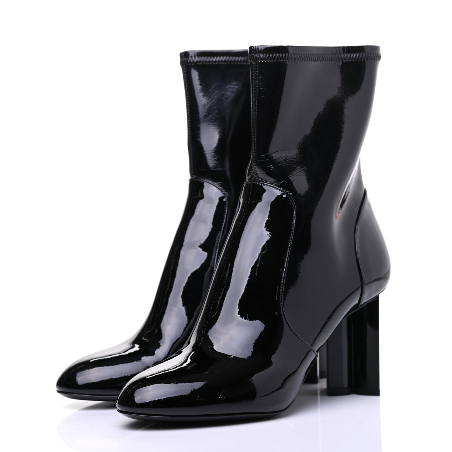 Patent Silhouette Ankle Boots 37.5 Black