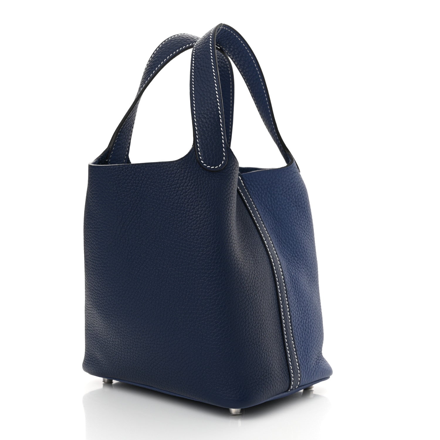 Hermes Taurillon Clemence Casaque Picotin Lock 18 PM Bleu Saphir Bleu Brighton 3 of 11