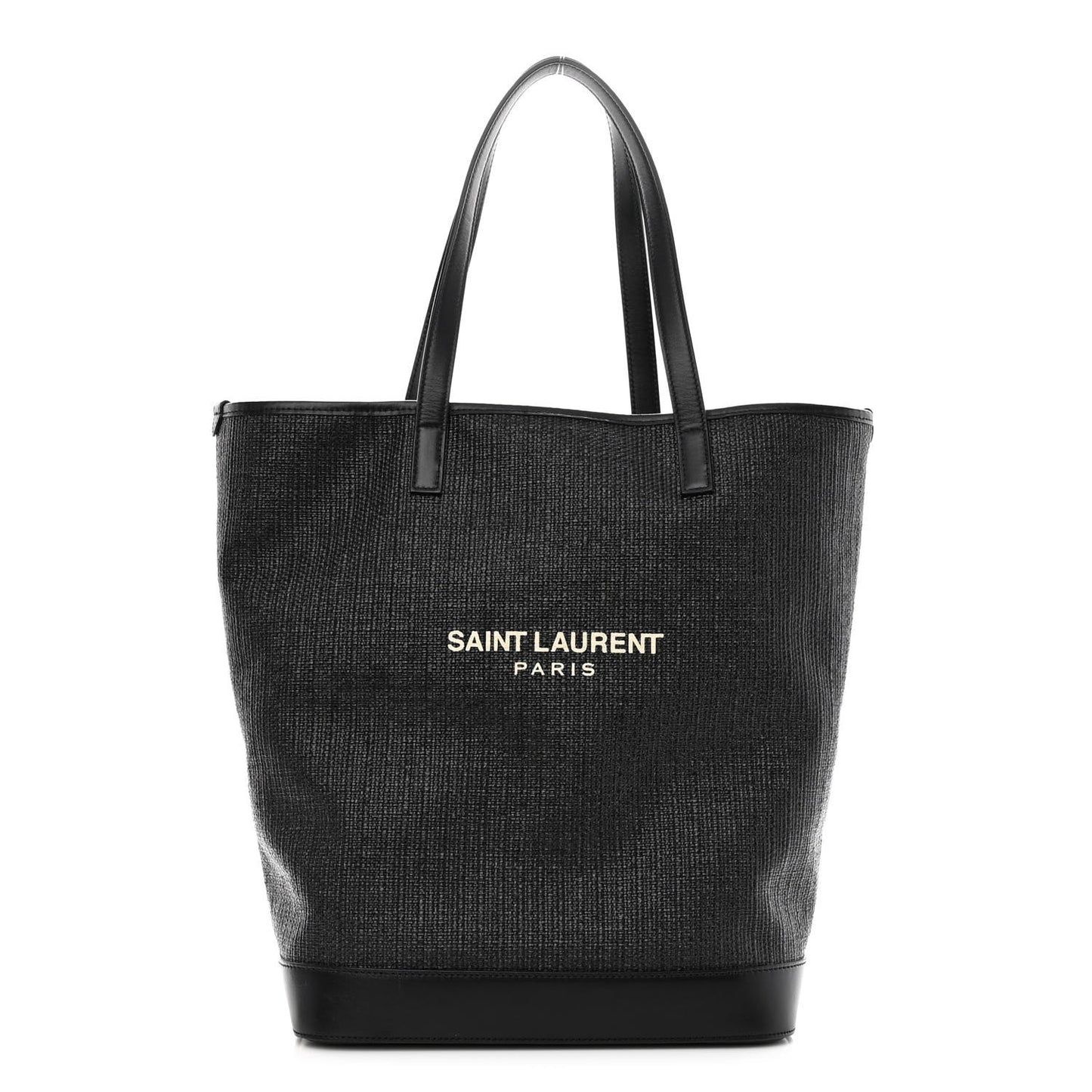 Linen Canvas Teddy Shopping Bag Black