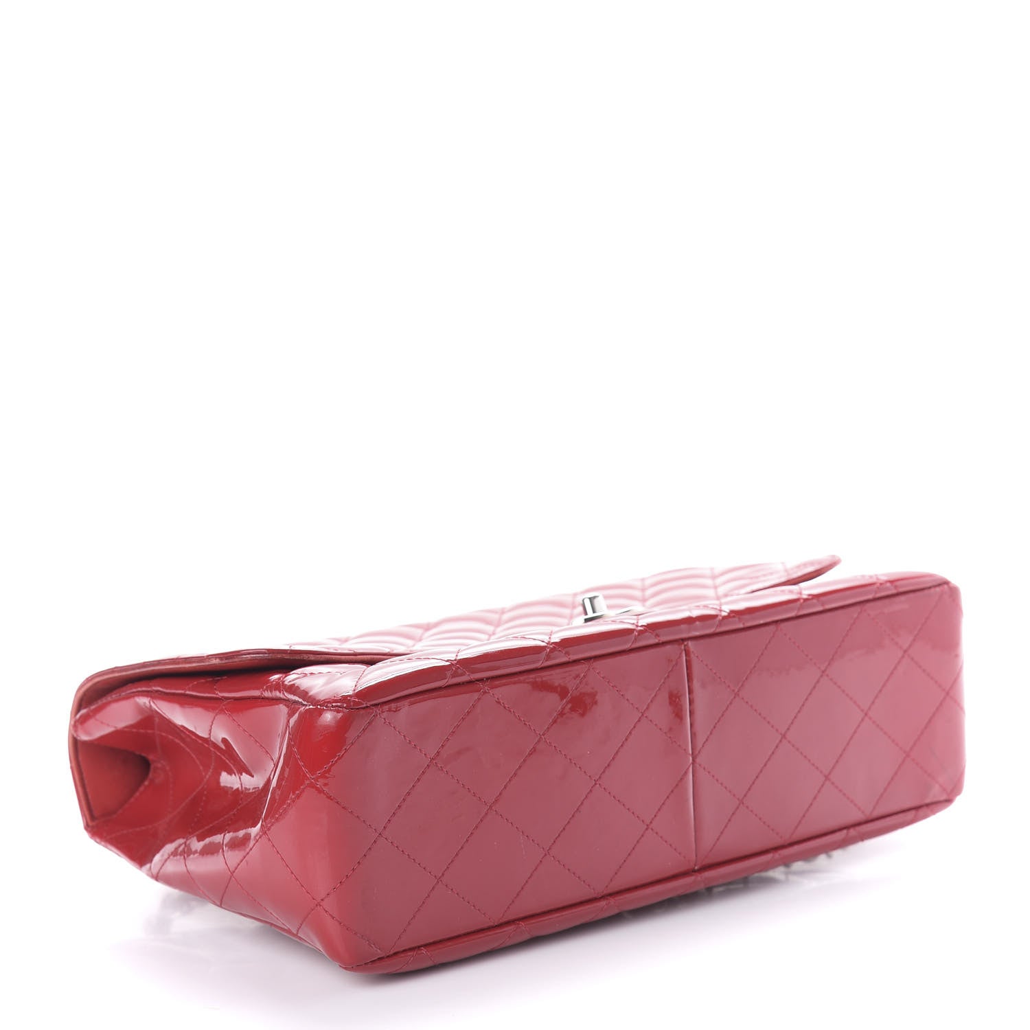 Chanel Patent Quilted Jumbo Single Flap Red 4 of 14
