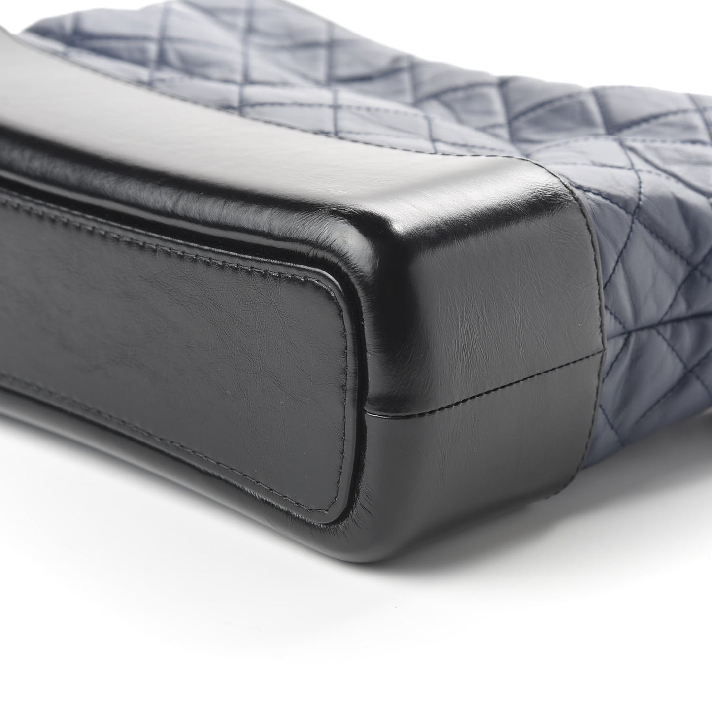 Aged Calfskin Quilted Medium Gabrielle Hobo Navy Black
