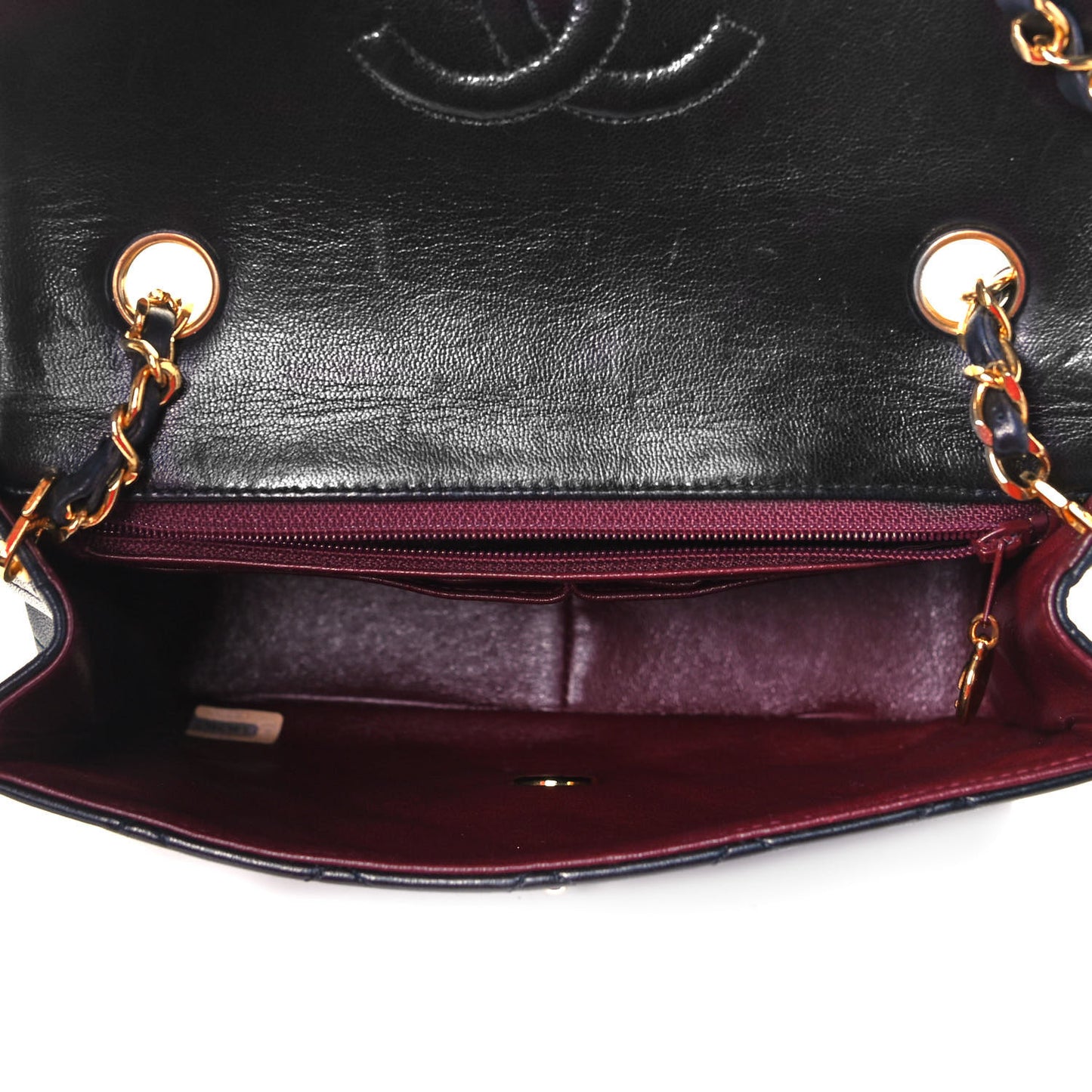 Lambskin Quilted Small Single Flap Black