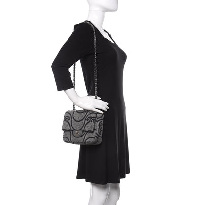Chanel Denim Embossed CC Logo Print Mini Single Flap Black 2 of 9