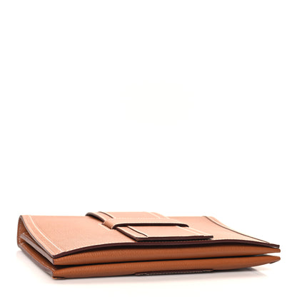 Hermes Evergrain Evercolor H Passant Clutch Gold 4 of 12