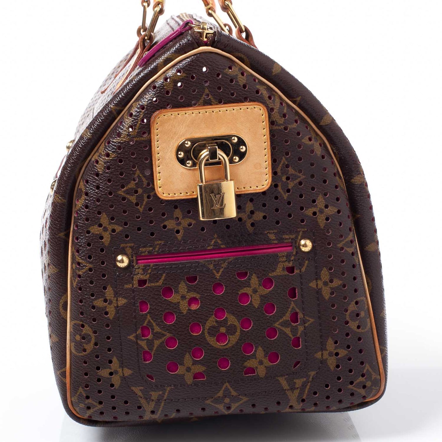 Monogram Perforated Speedy 30 Fuchsia