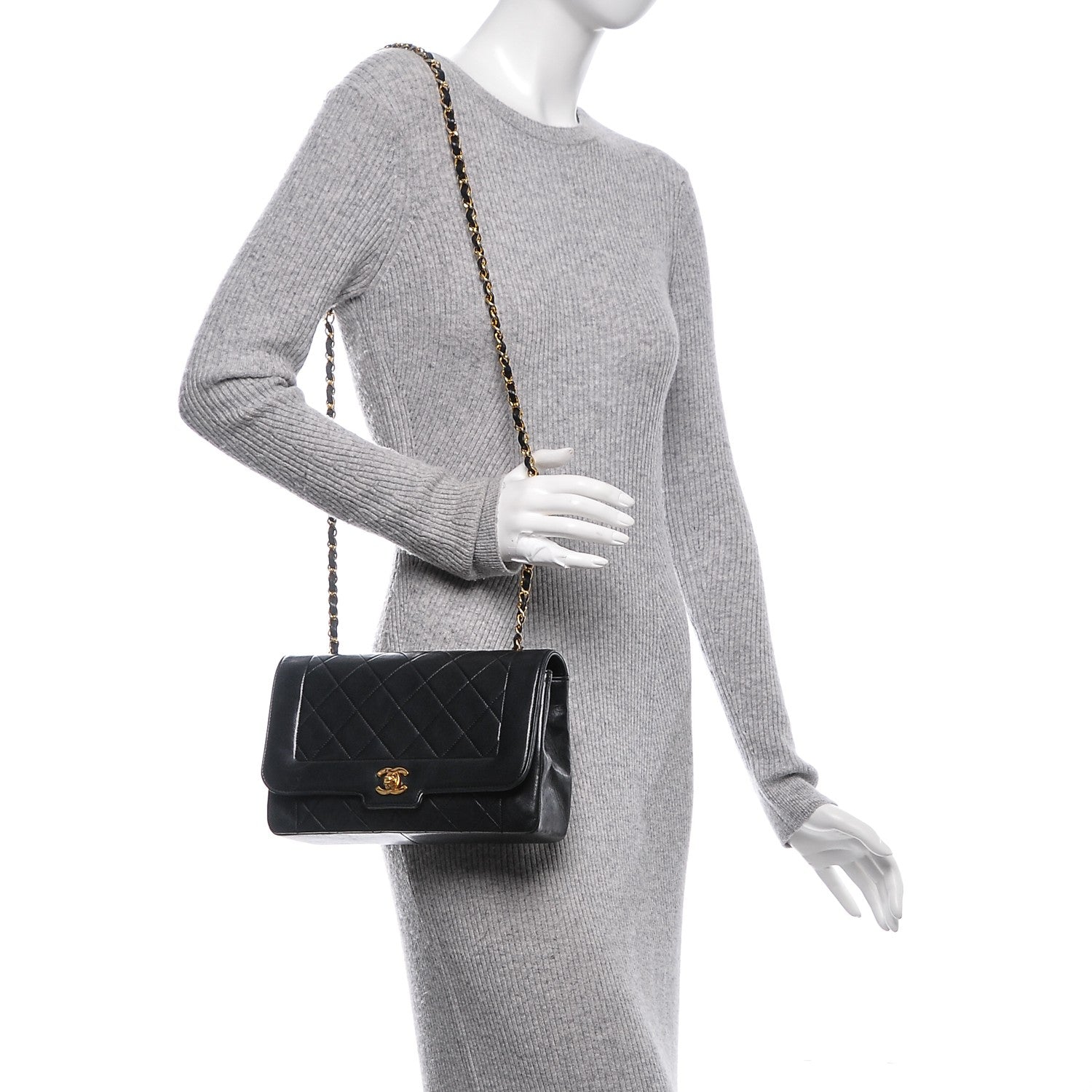 Chanel Lambskin Quilted Medium Single Flap Black 2 of 7