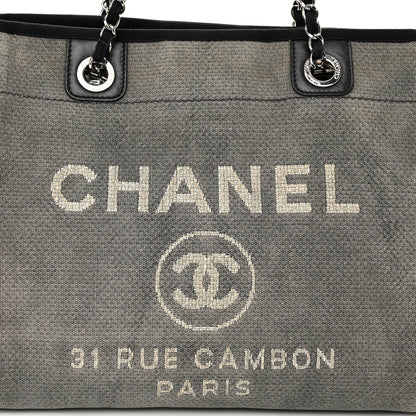 Chanel Canvas Small Deauville Tote Grey 8 of 13