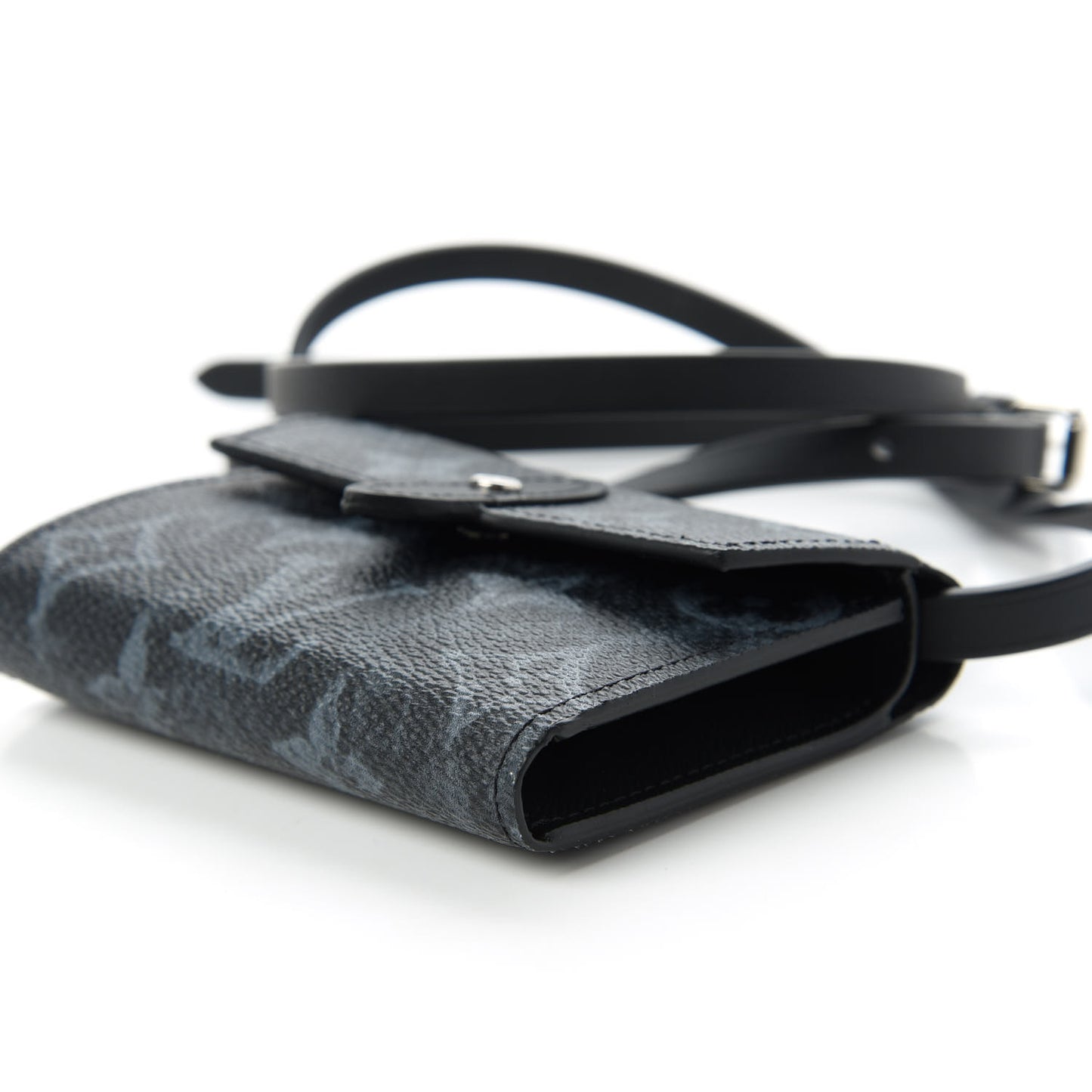 Monogram Pastel Cross Card Holder Black