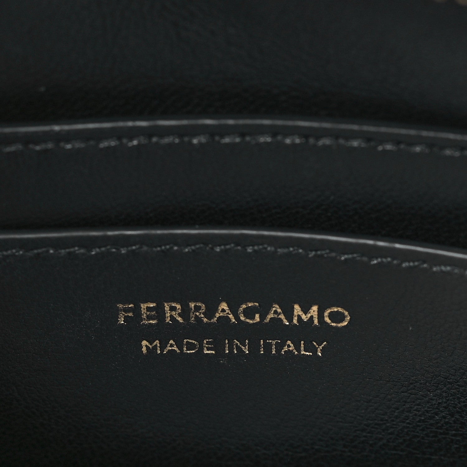 Salvatore Ferragamo Calfskin Quilted Medium Gancini Camera Case Black 6 of 8