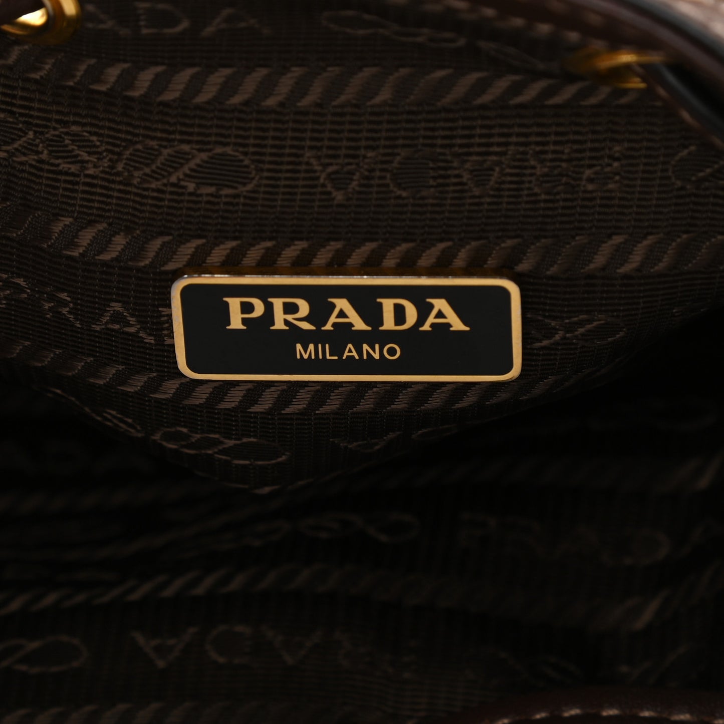 Jacquard Logo Mini Bucket Crossbody Bag Corda Bruciato