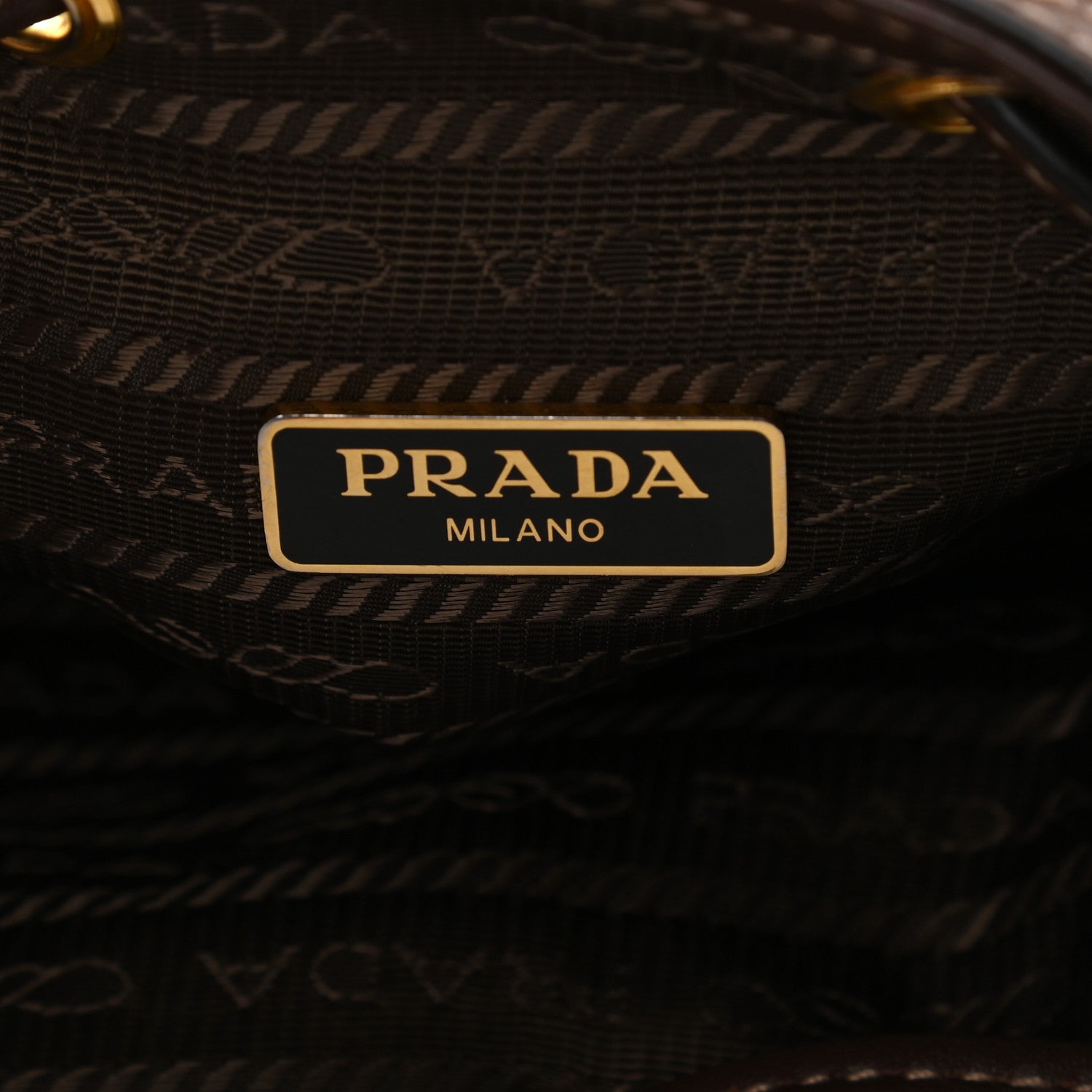 Prada Jacquard Logo Mini Bucket Crossbody Bag Corda Bruciato 6 of 9