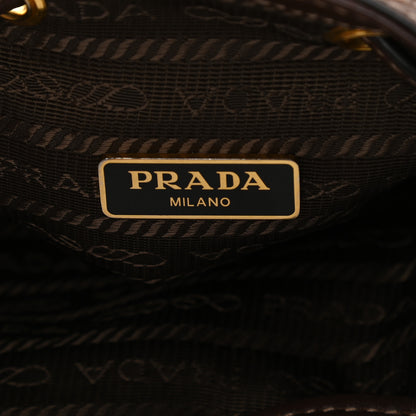 Prada Jacquard Logo Mini Bucket Crossbody Bag Corda Bruciato 6 of 9