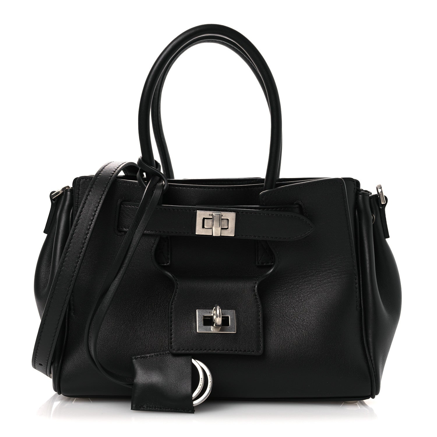 Balenciaga Smooth Calfskin Mini Bel Air Carry All Bag Black 1 of 10