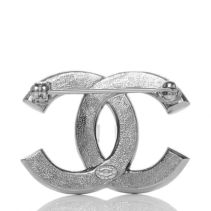 Chanel Baguette Crystal CC Brooch Silver Black 3 of 4