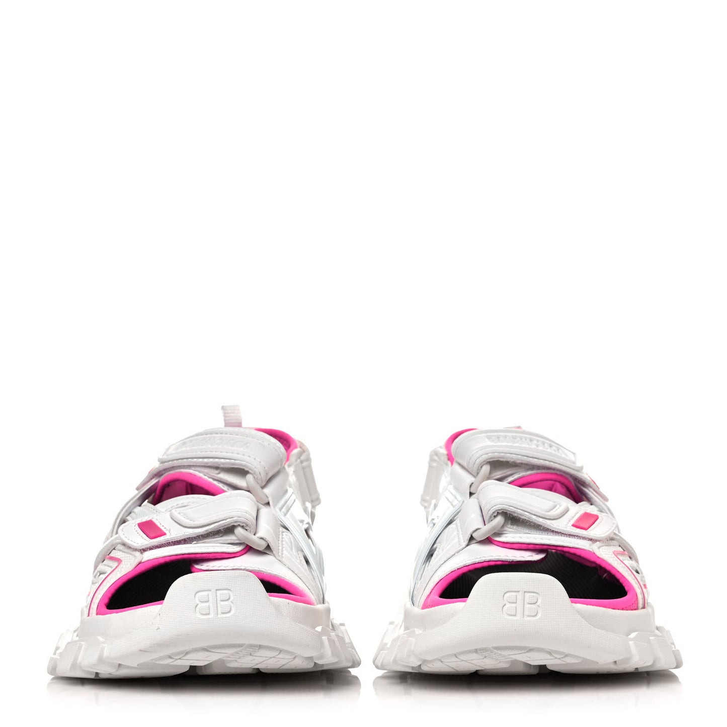 Rubber Neoprene Bi-Color Womens Track Sandals 37 White Fluo Pink