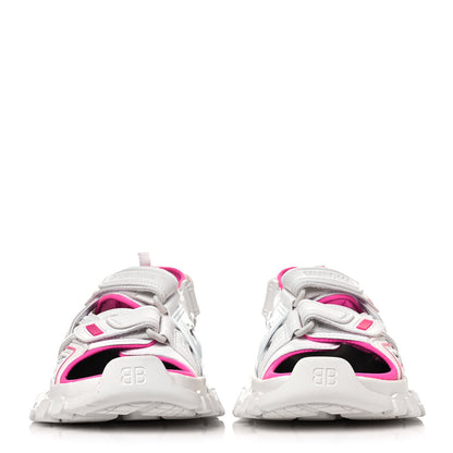 Balenciaga Rubber Neoprene Bi-Color Womens Track Sandals 37 White Fluo Pink 2 of 8