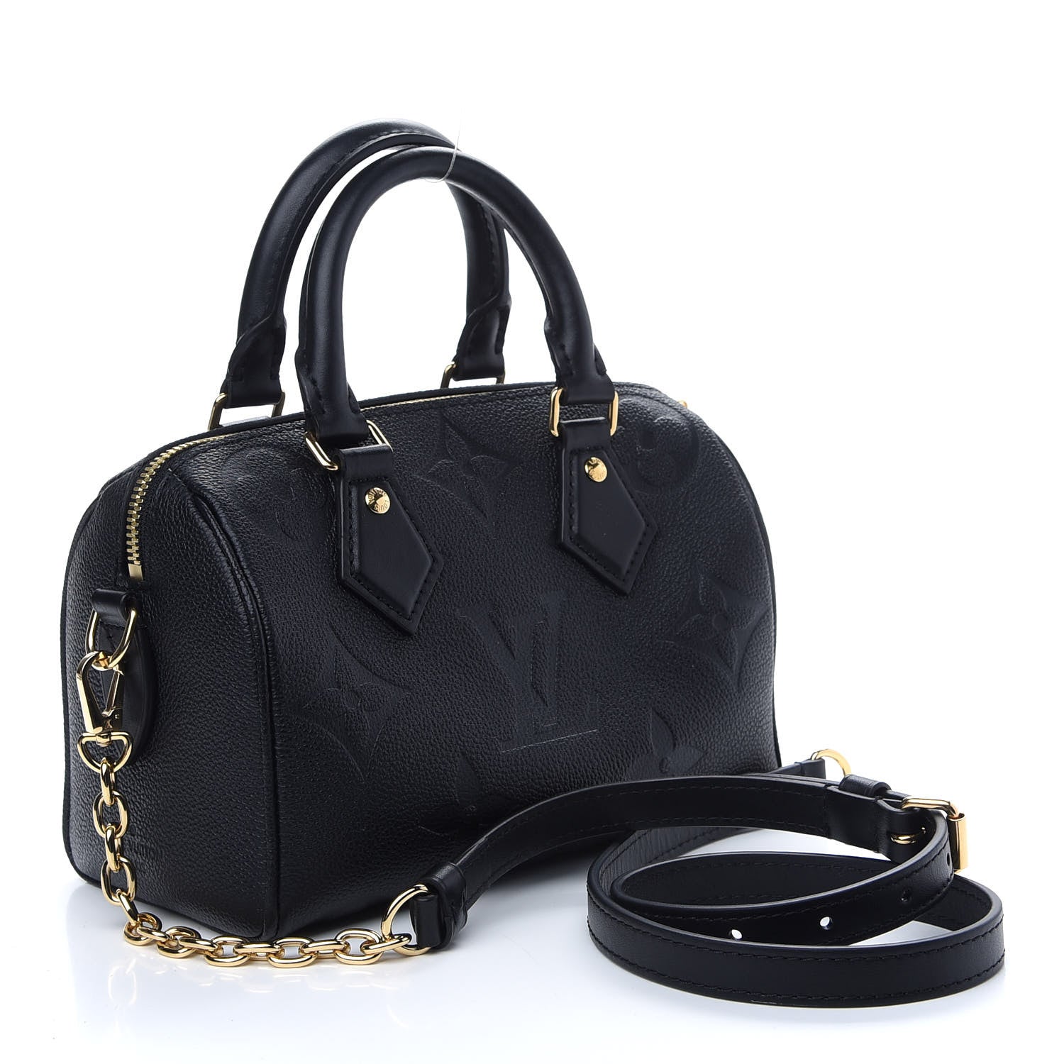 Louis Vuitton Empreinte Monogram Giant Speedy Bandouliere 20 Black 3 of 8