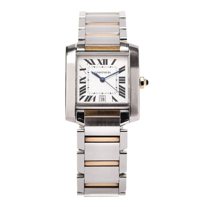Cartier Stainless Steel 18K Yellow Gold 28mm Tank Francaise Automatic Watch 1 of 9