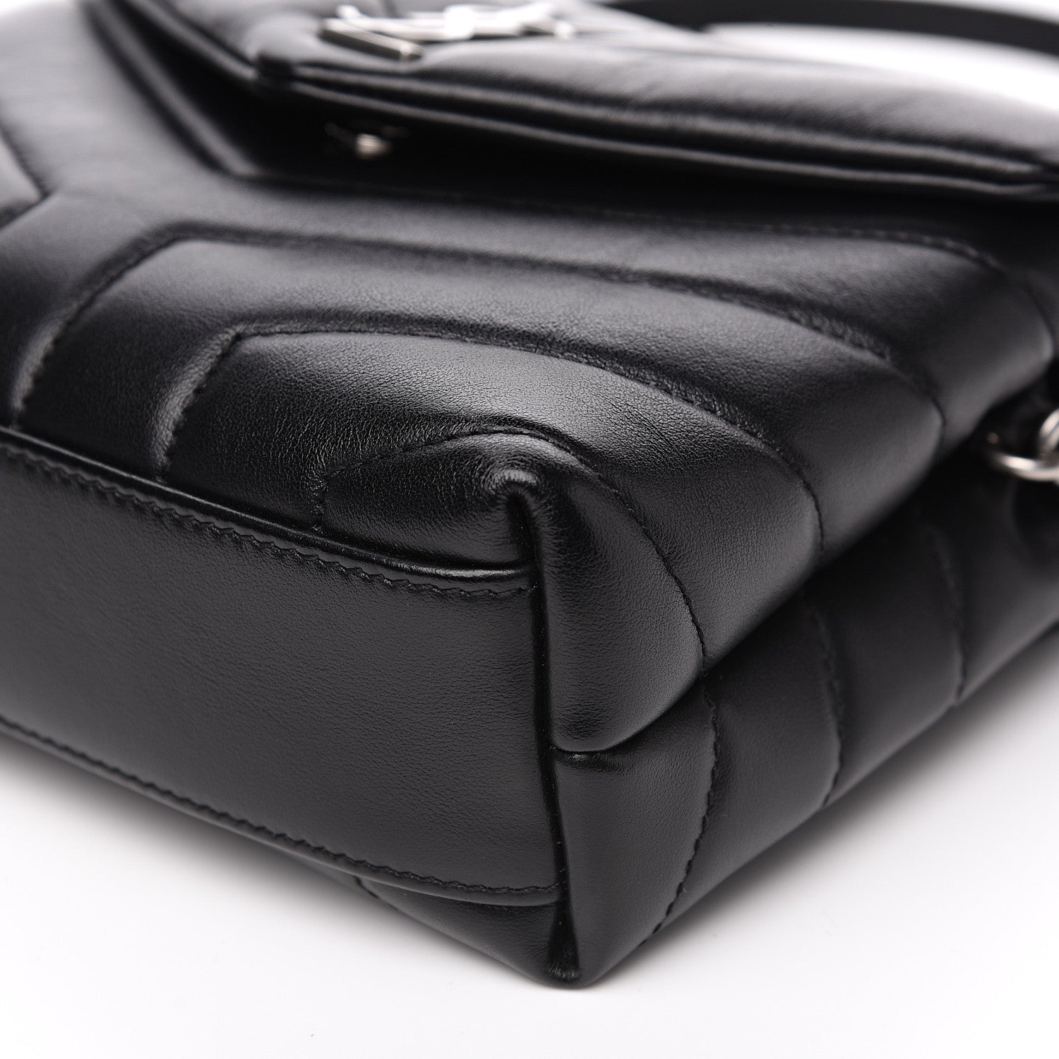 Saint Laurent Calfskin Y Quilted Monogram Toy Loulou Crossbody Bag Black 8 of 9