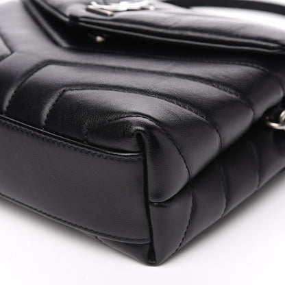 Saint Laurent Calfskin Y Quilted Monogram Toy Loulou Crossbody Bag Black 8 of 9