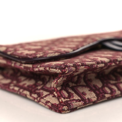 Christian Dior Oblique Saddle Chain Pouch Burgundy 7 of 8