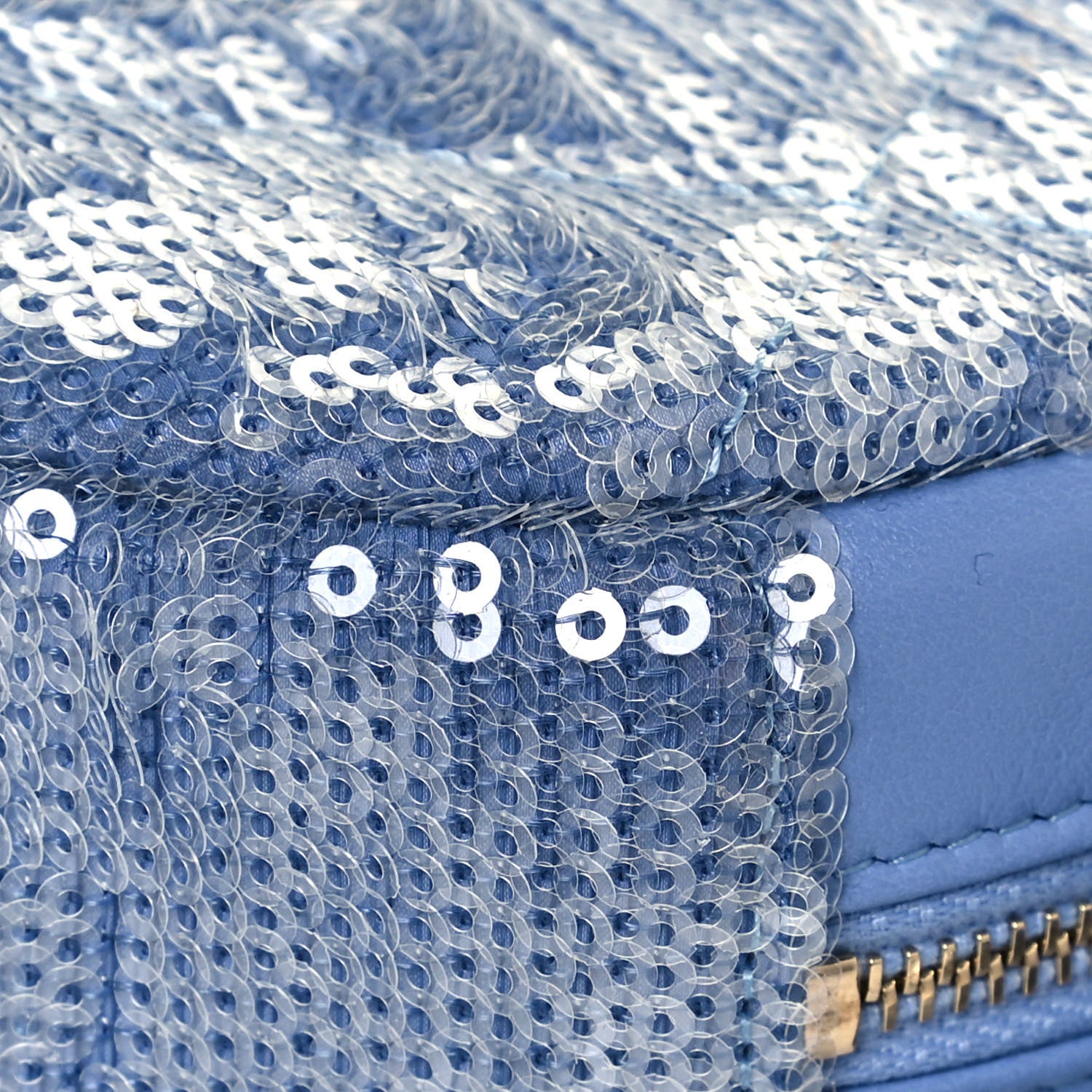 Chanel Sequin Chanel 19 Round Clutch With Chain Light Blue 10 of 13