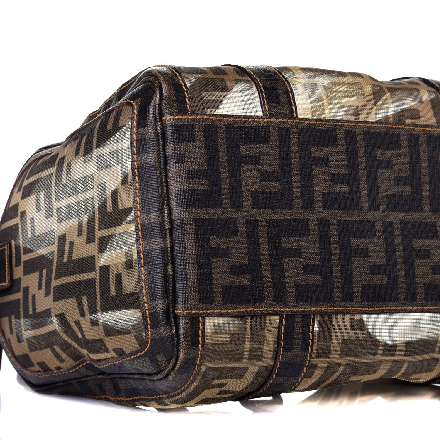 Fendi Zucca Spalmati Mesh Mixed Media Forever Boston Tobacco 8 of 10