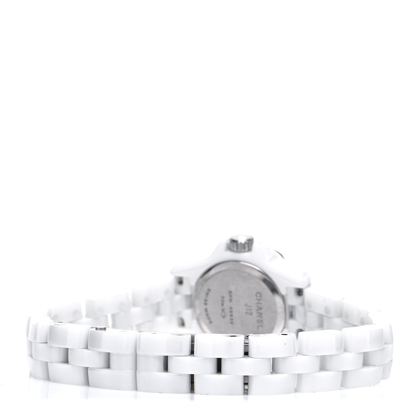 Stainless Steel Ceramic Diamond Bezel 20mm J12 Quartz Watch White