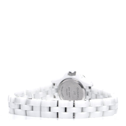 Chanel Stainless Steel Ceramic Diamond Bezel 20mm J12 Quartz Watch White 3 of 4