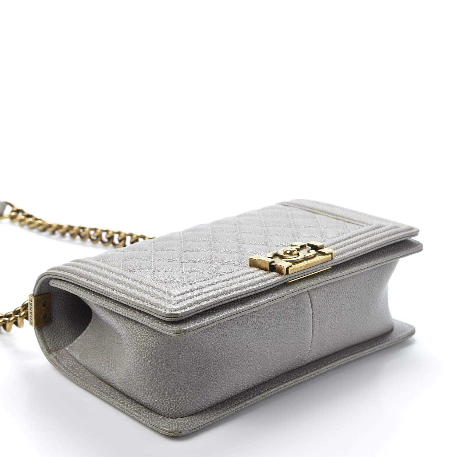 Chanel Caviar Quilted Medium Boy Flap Dark Beige 3 of 14