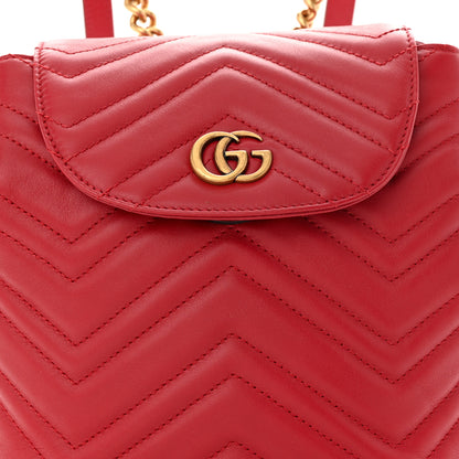 Gucci Calfskin Matelasse GG Marmont Flap Backpack Hibiscus Red 8 of 10
