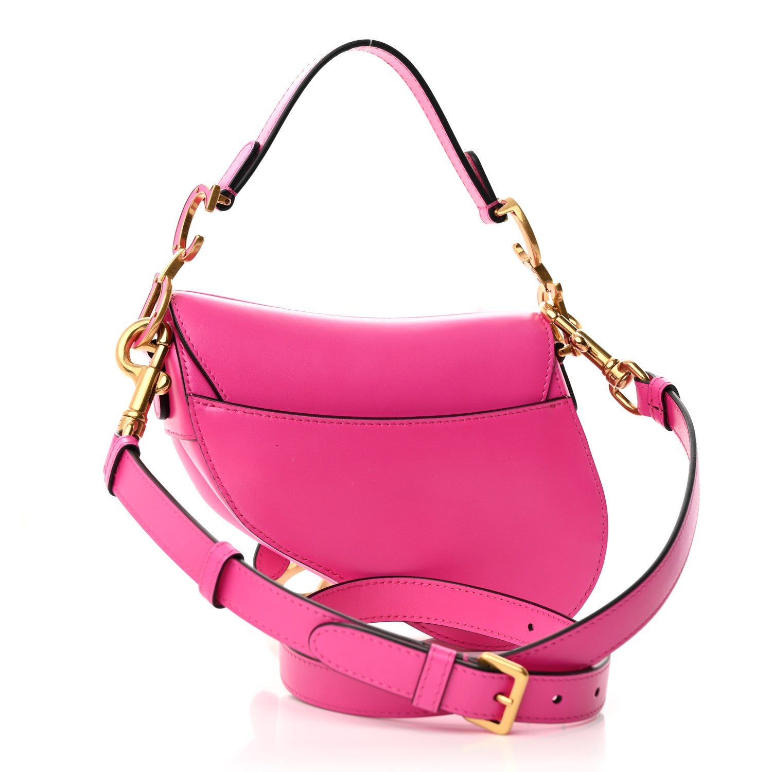 Christian Dior Calfskin Mini Saddle Bag Rani Pink 3 of 12