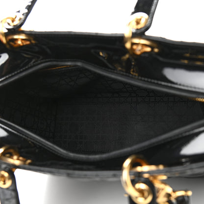 Christian Dior Patent Cannage Large Lady Dior Black 5 of 11