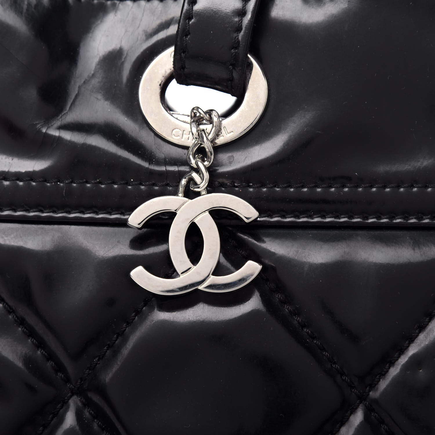 Chanel Vinyl Quilted Large Paris Biarritz Tote Black 10 of 12