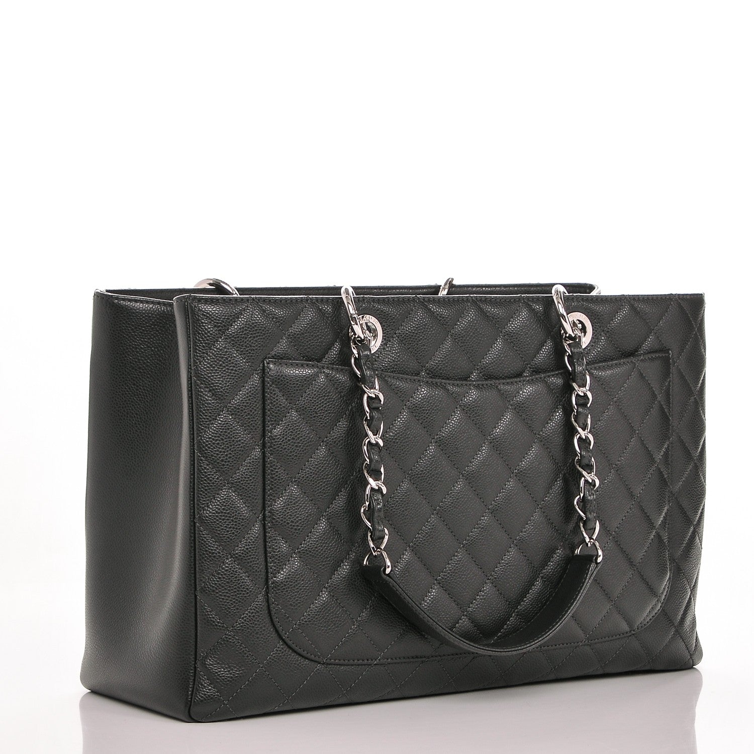 Chanel Caviar Quilted XL Grand Shopping Tote GST Grey 3 of 7