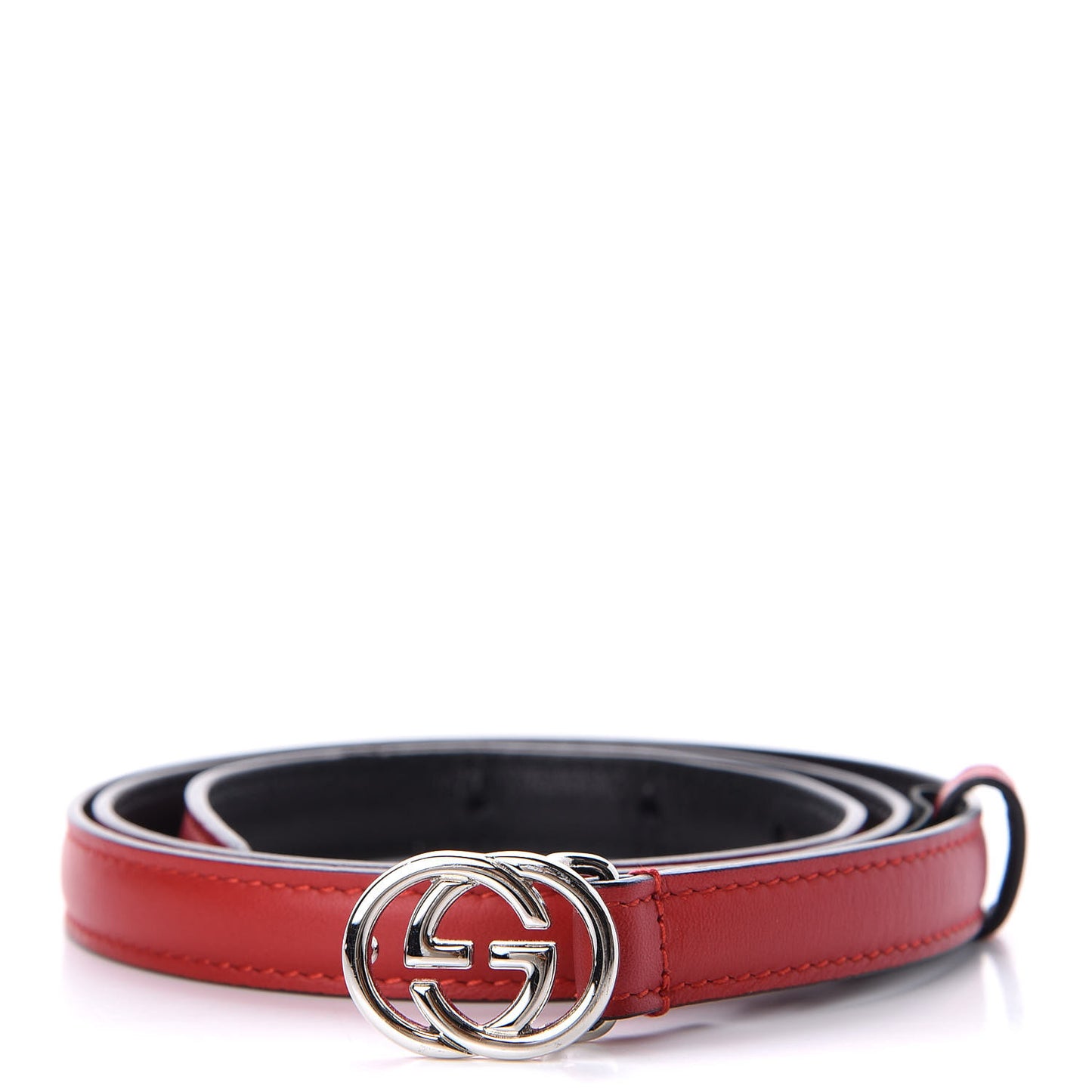 Moon Calfskin Nickel Interlocking G 20mm Belt 80 32 Tabasco