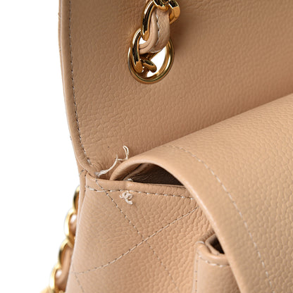 Chanel Caviar Quilted Jumbo Double Flap Beige 12 of 12