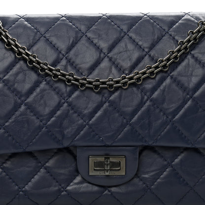 Chanel Aged Calfskin Quilted 2.55 Reissue 226 Flap Navy Blue 8 of 12