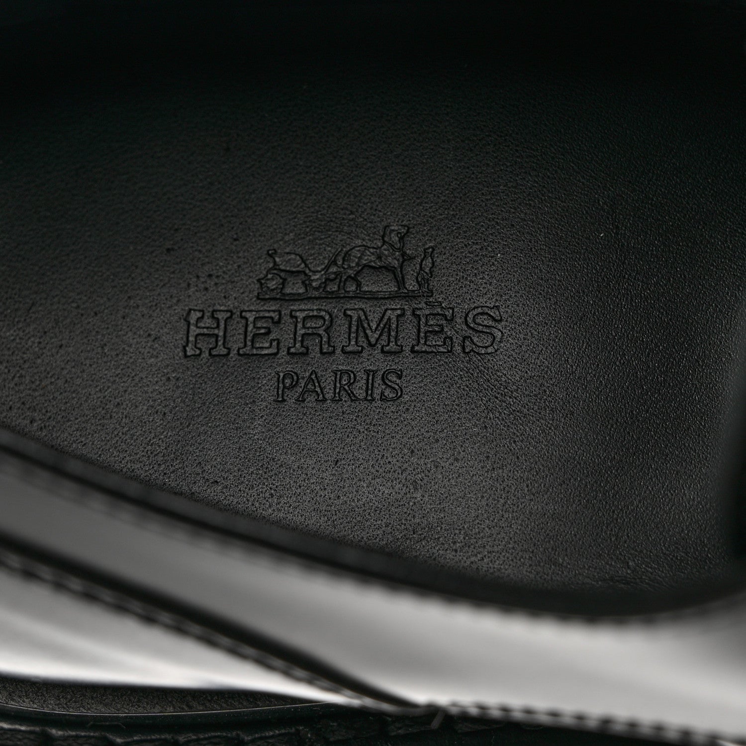 Hermes Glossed Calfskin First Oxford 36 Black 7 of 9