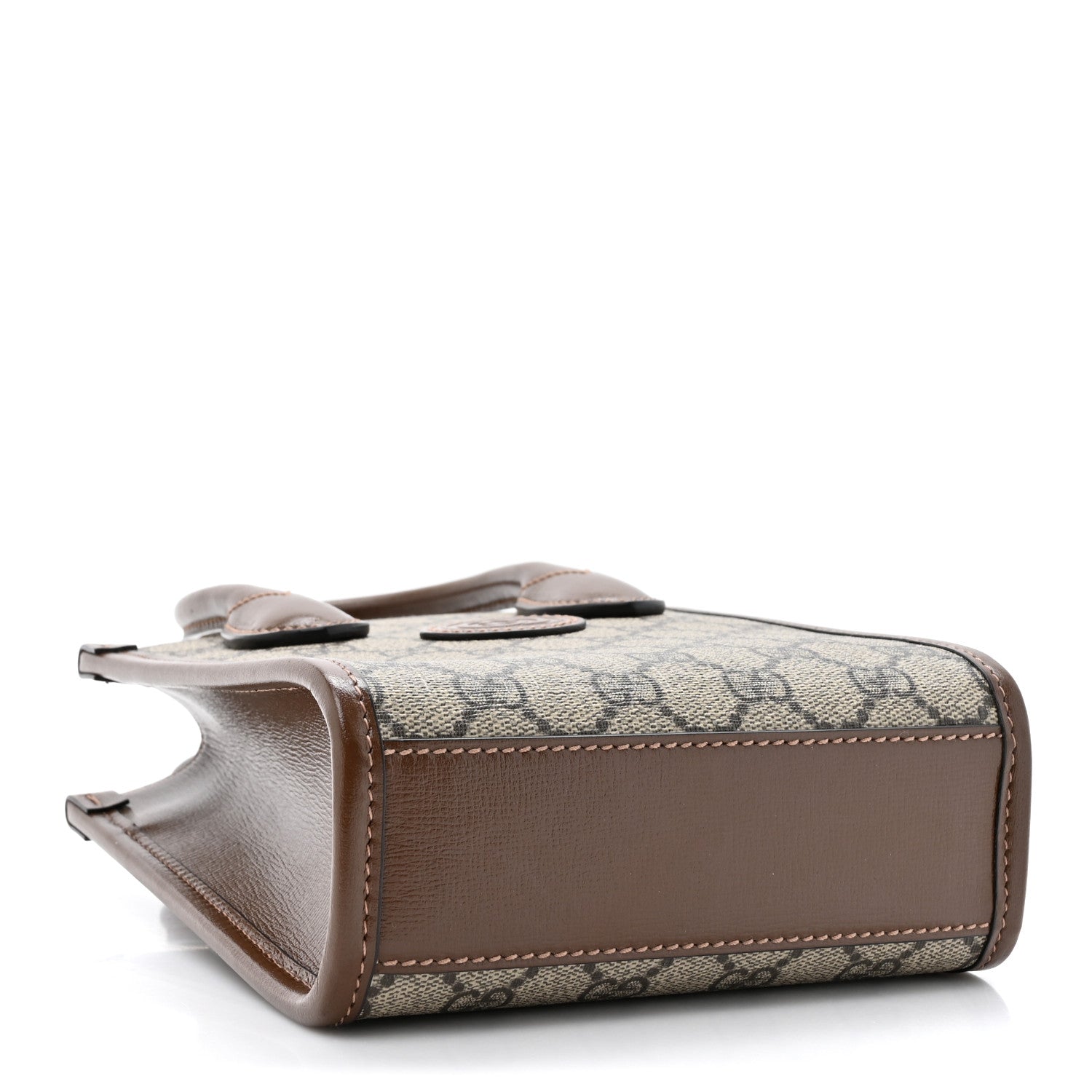 Gucci GG Supreme Monogram Azalea Calfskin Mini Retro Interlocking G Tote Bag Beige Ebony Brown Sugar 4 of 10
