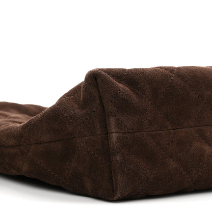 Chanel Suede Calfskin Lambskin Quilted Clutch With Strap Dark Brown 9 of 11